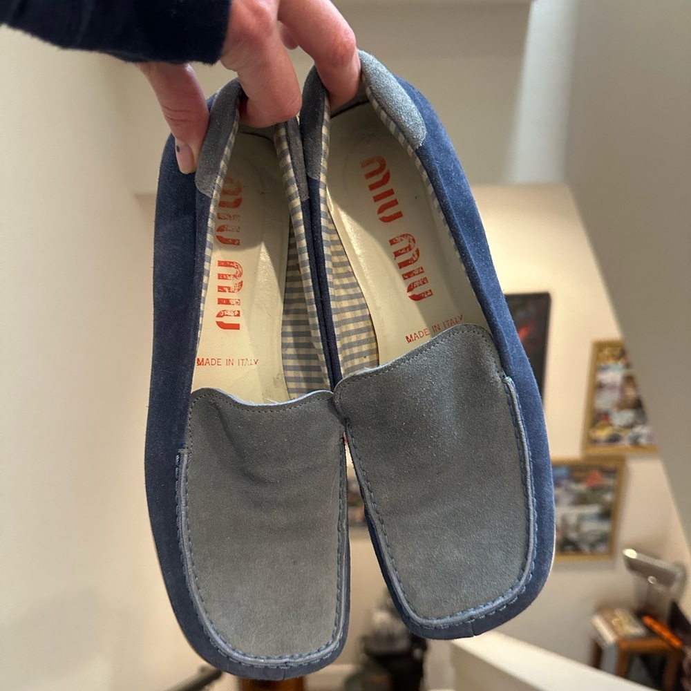 Miu Miu Vintage Blue Monochromatic Loafers